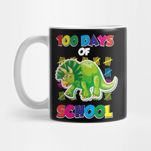 100 days of school green triceratops Mug